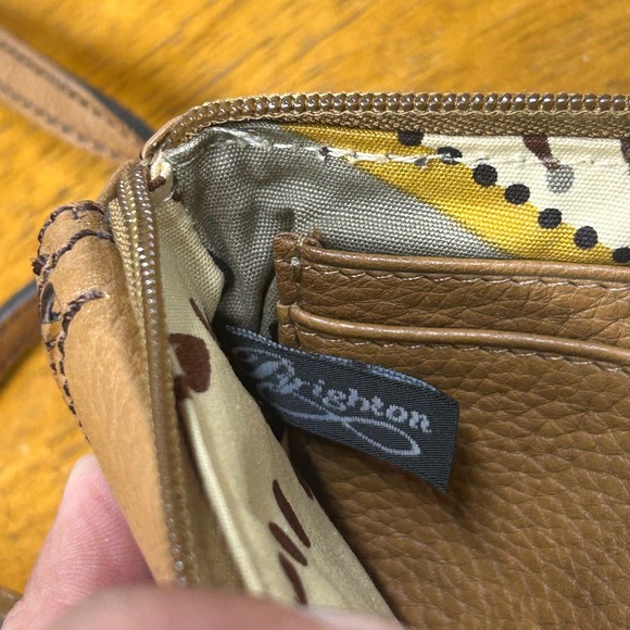 Brighton Brown Tri-Fold Wallet Crossbody Bag with Strap Y2K Small Classic - Picture 5 of 16